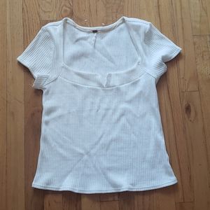 Free People White Shirt Sleeve Top XL